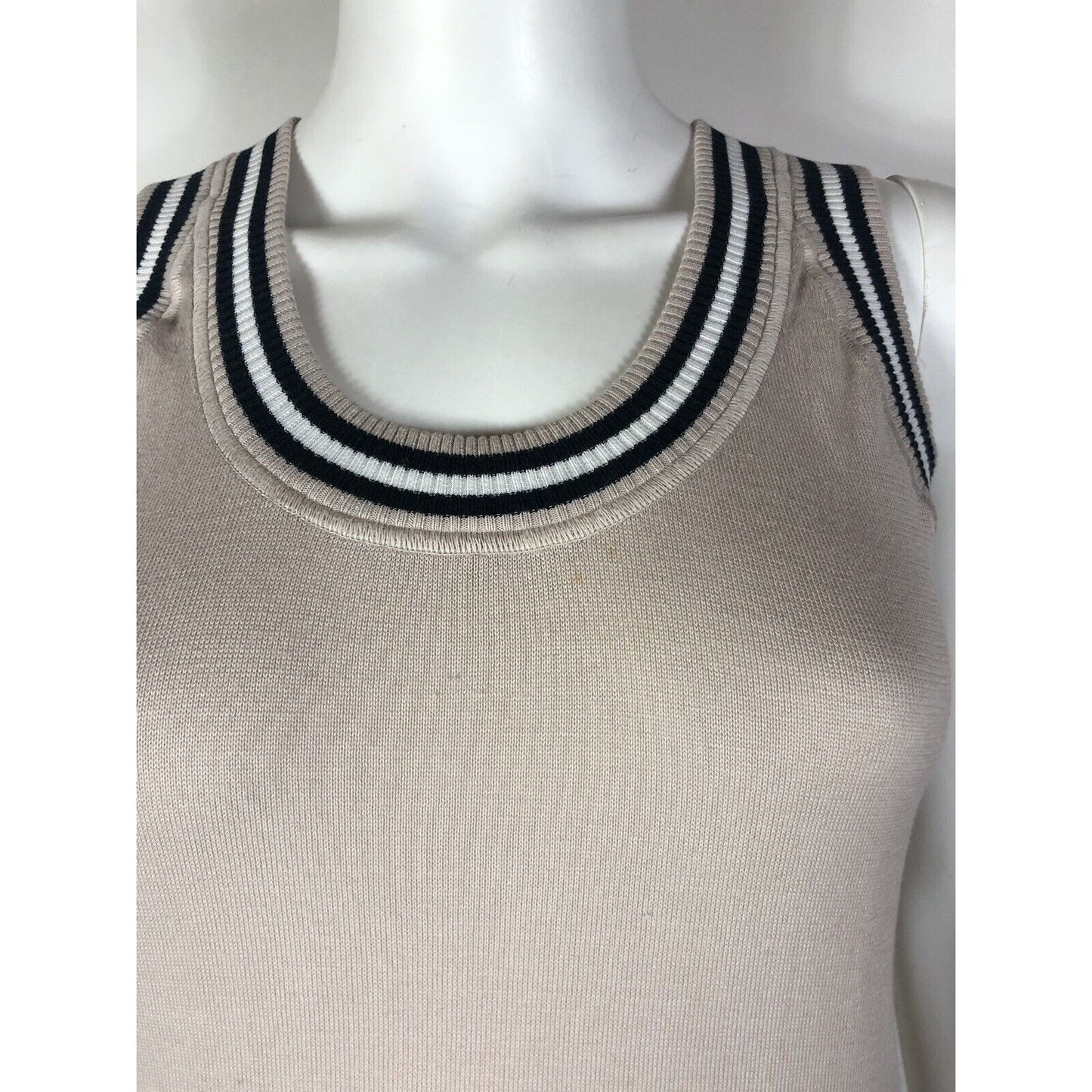 Rare Vtg Chanel Knit CC Logo Tank Top S