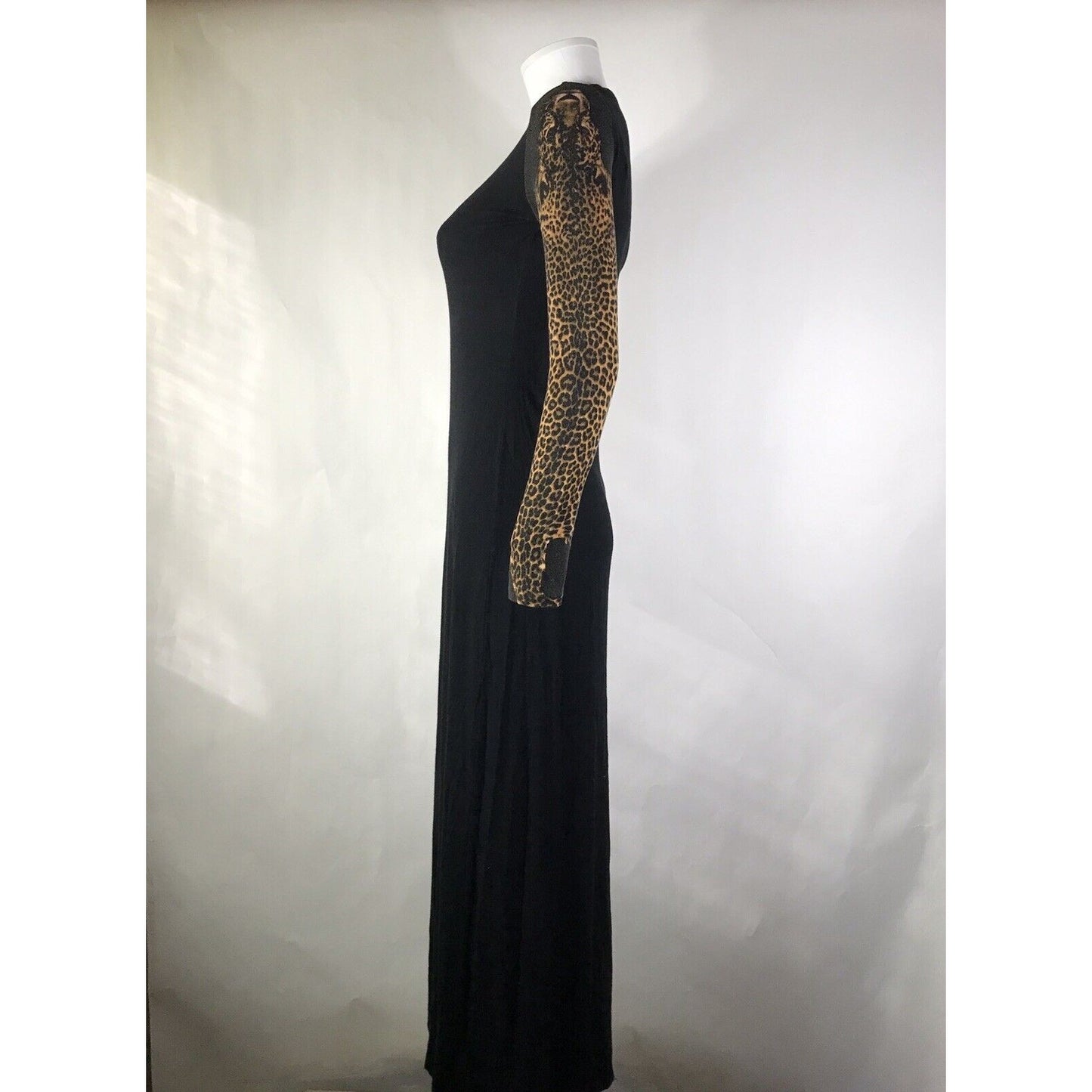 Rare Vtg Jean Paul Gaultier Leopard Sleeve Dress S/M