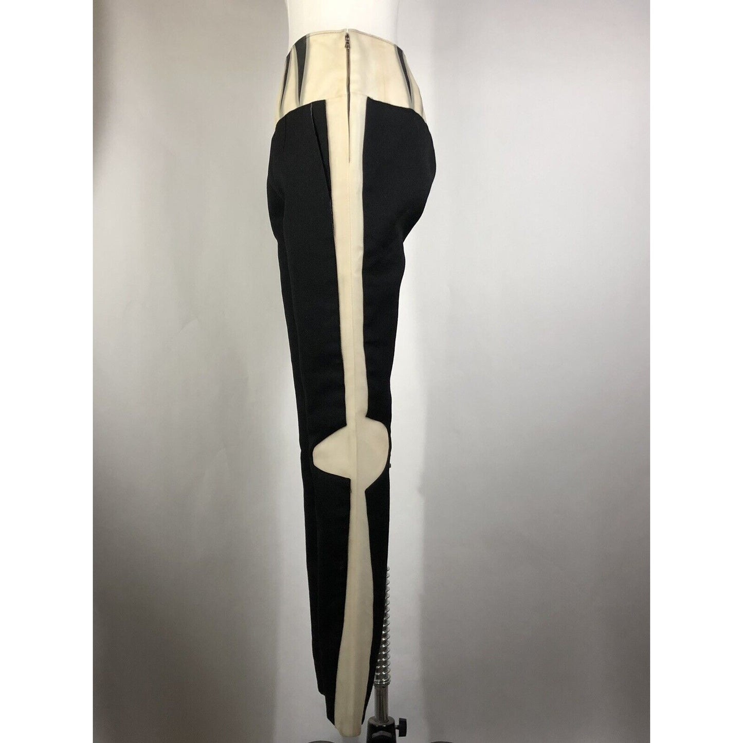 Rare Vtg Balenciaga AW2008 Black Wool & Plastic Pants S