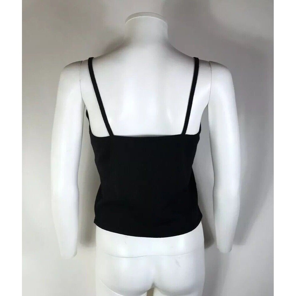 Rare Vtg Christian Dior by John Galliano Embroidered Black Top M