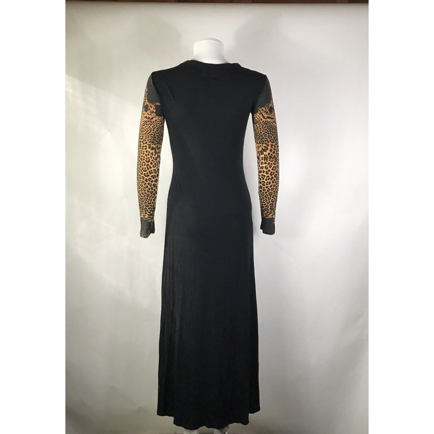 Rare Vtg Jean Paul Gaultier Leopard Sleeve Dress S/M