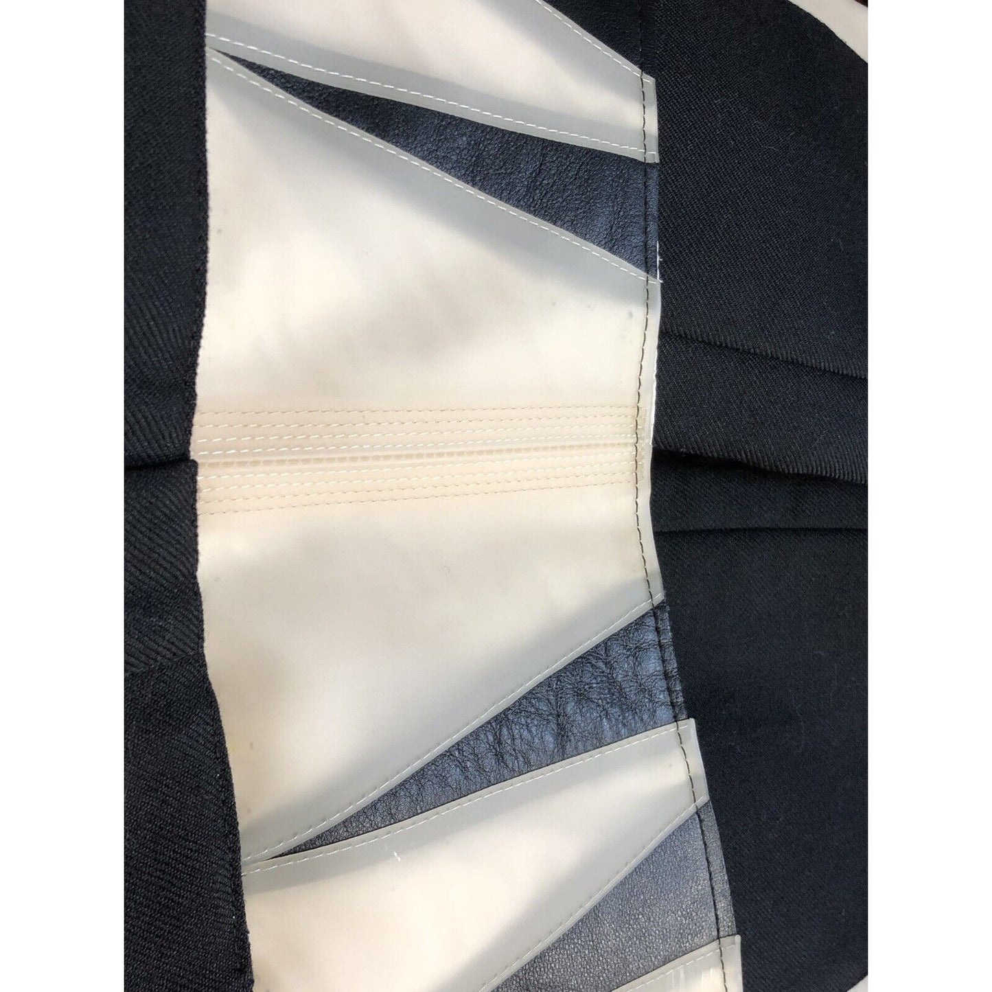 Rare Vtg Balenciaga AW2008 Black Wool & Plastic Pants S