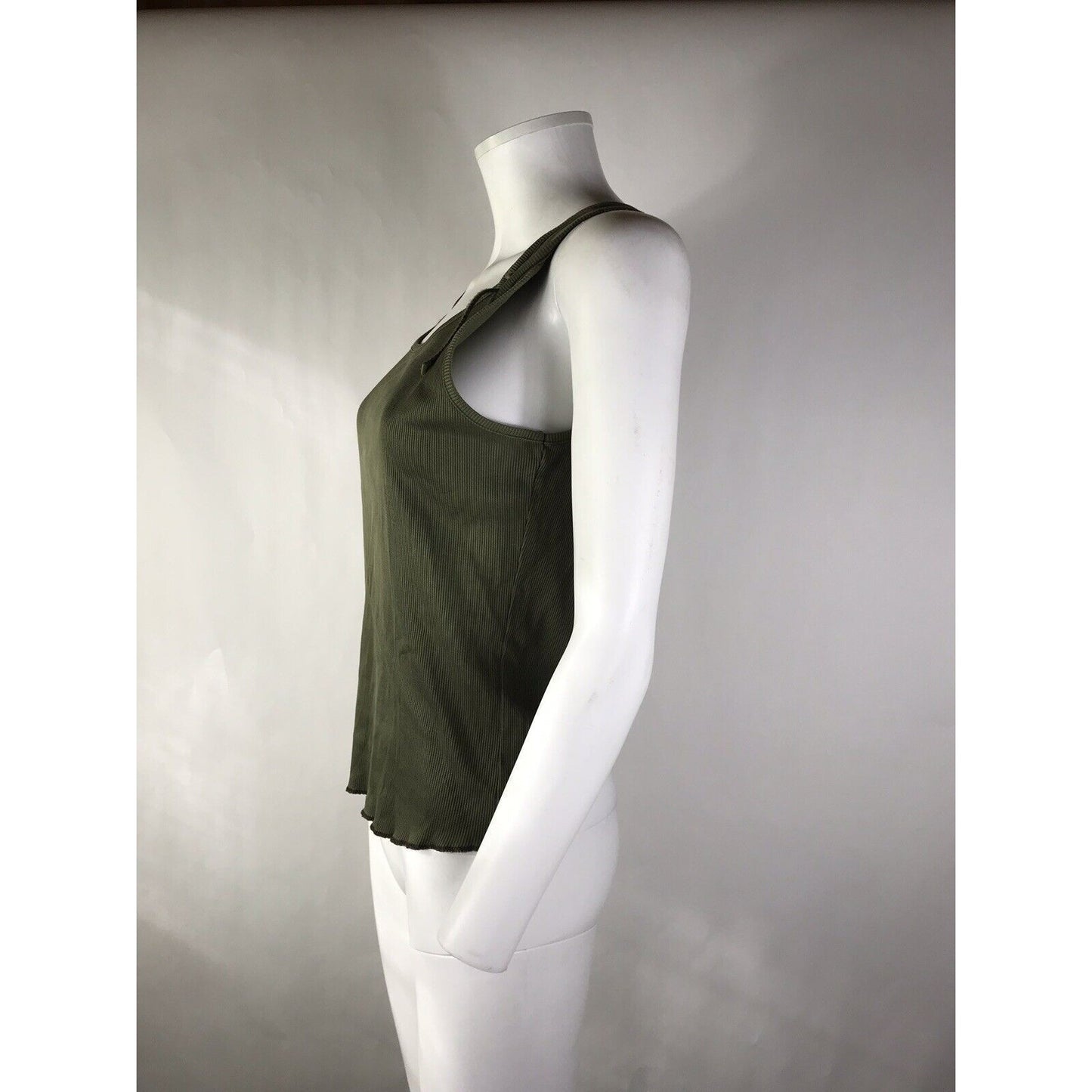 Rare Vtg Jean Paul Gaultier Green Belted Bondage Shoulder Tank Top M