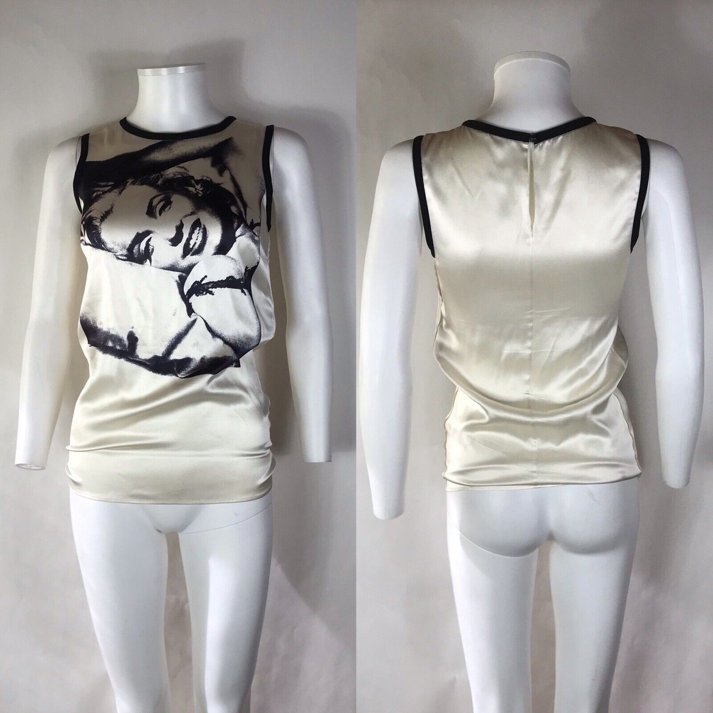 Rare Vtg Dolce & Gabbana Marilyn Monroe Print Silk Tank S