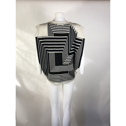 Rare Vtg Jean Paul Gaultier Black White Geometric Top S