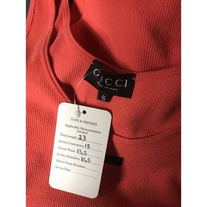 Rare Vtg Gucci Orange Logo Tank Top S C.1996