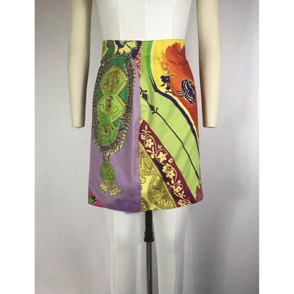 Rare Vtg Gianni Versace Multicolor Skirt 40 S