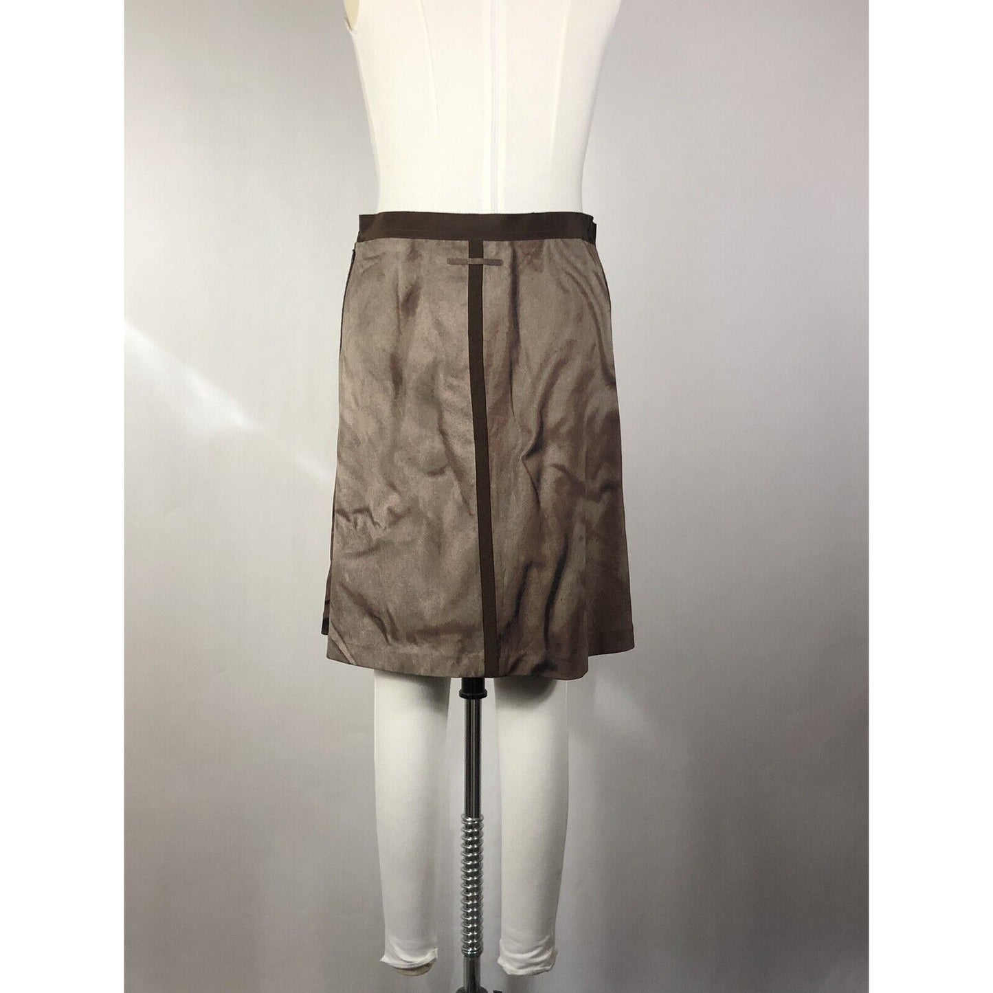 Rare Vtg Jean Paul Gaultier Brown Trench Print Skirt S