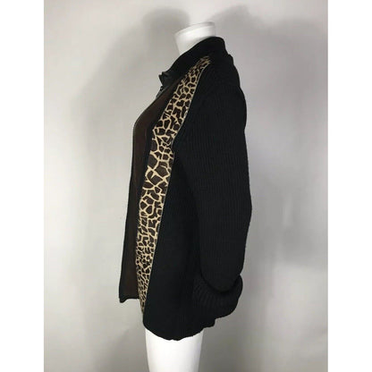 Rare Vtg Jean Paul Gaultier Animal Print Suede Sweater M