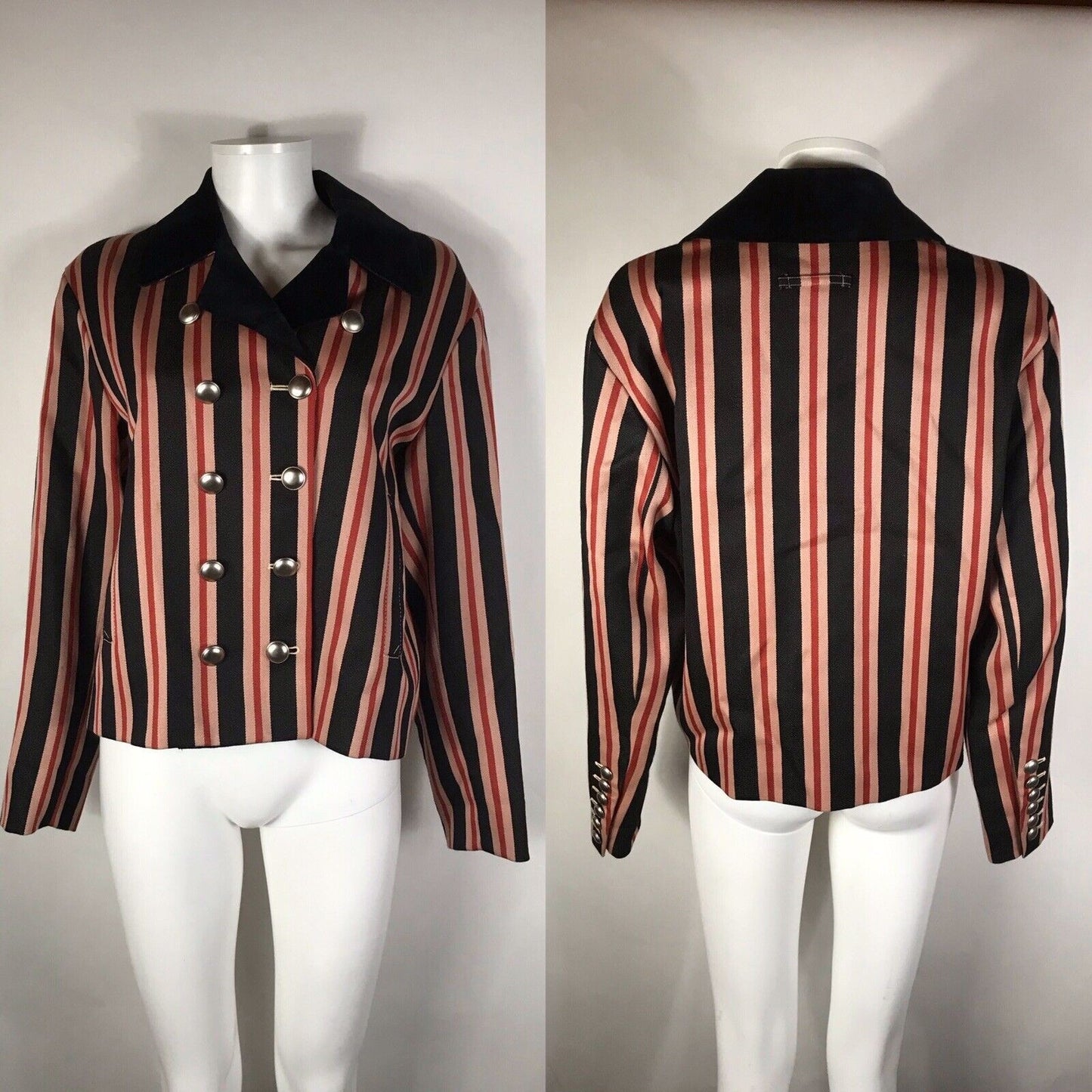 Rare Vtg Jean Paul Gaultier Red Striped Jacket S