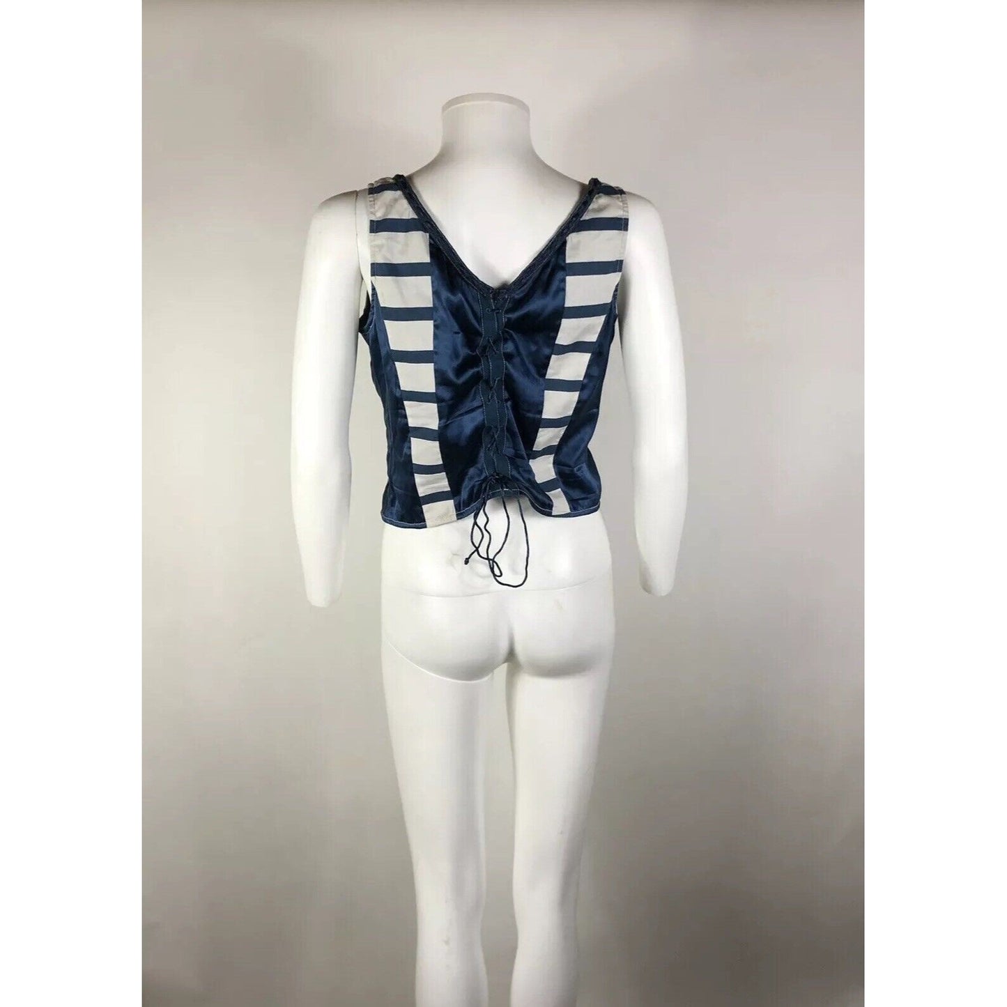 Rare Vtg Jean Paul Gaultier Jean's Striped Corset Top L