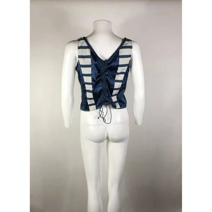 Rare Vtg Jean Paul Gaultier Jean's Striped Corset Top L