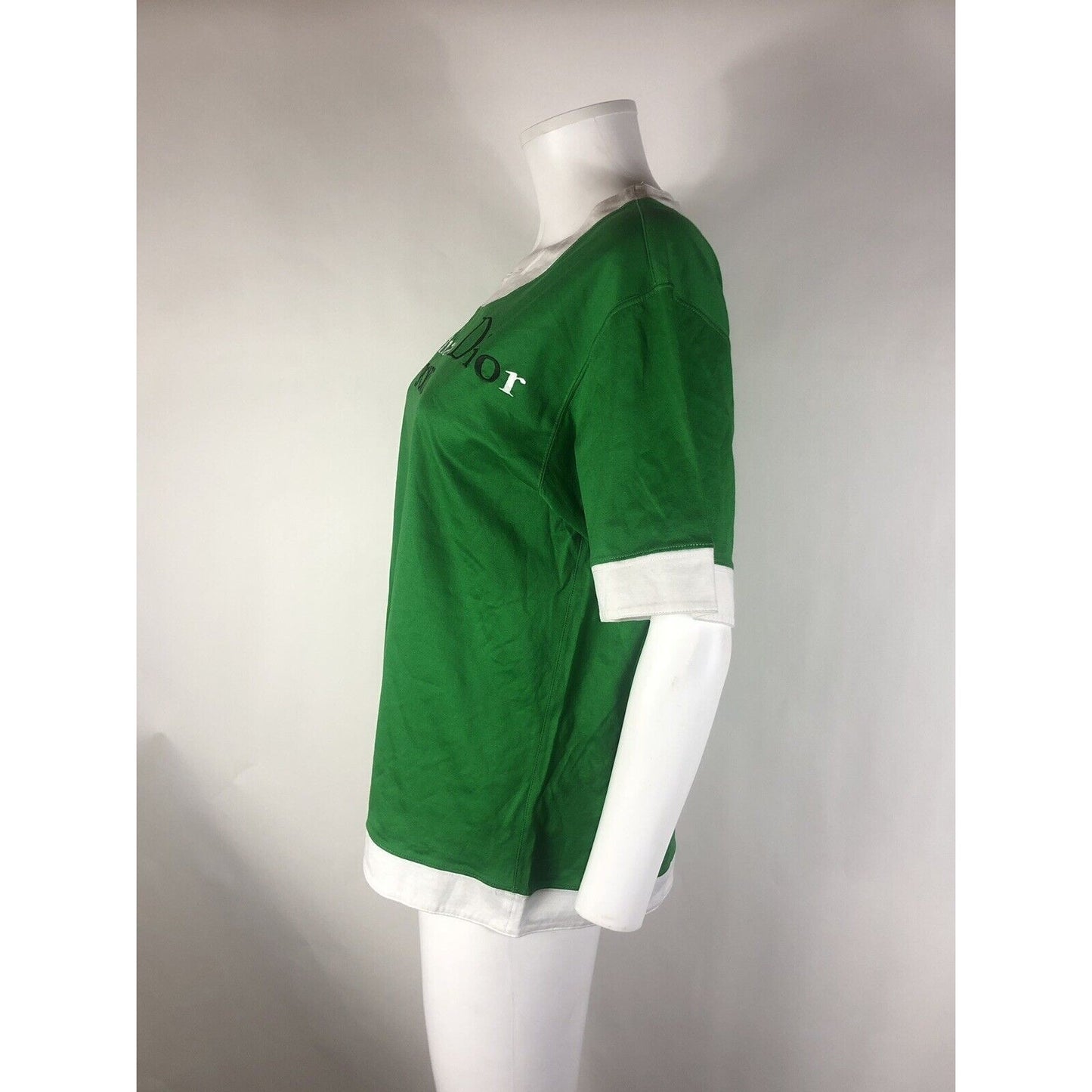 Rare Vtg Christian Dior Sports Green Logo Tee Shirt M