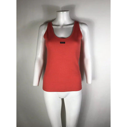 Rare Vtg Gucci Orange Logo Tank Top S C.1996