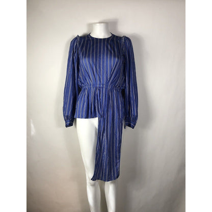 Rare Balenciaga Blue Stripe Asymmetrical Shirt XS