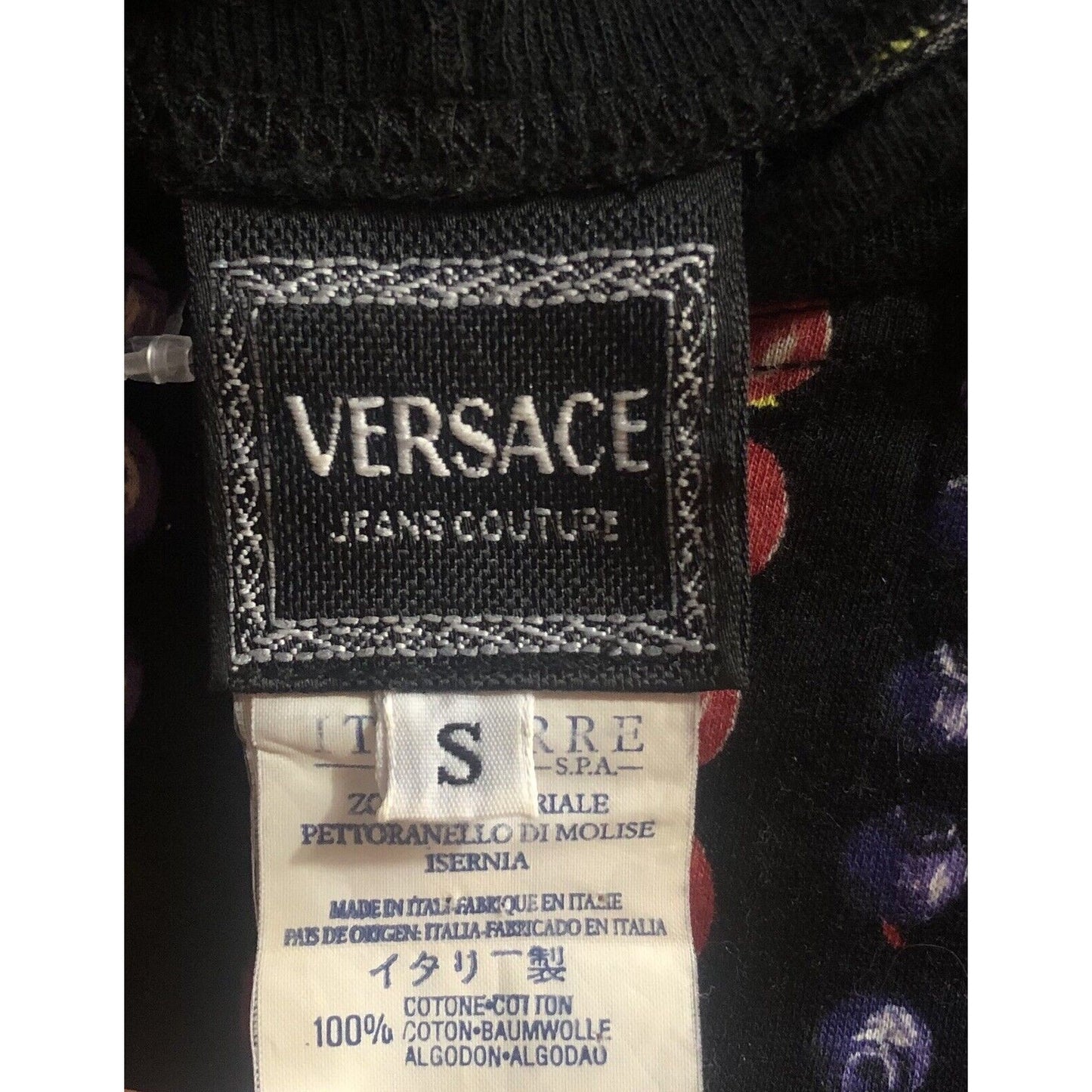 Rare Vtg Gianni Versace Jeans Couture Fruit Print T-Shirt S