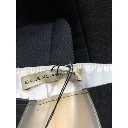 Rare Vtg Balenciaga AW2008 Black Wool & Plastic Pants S