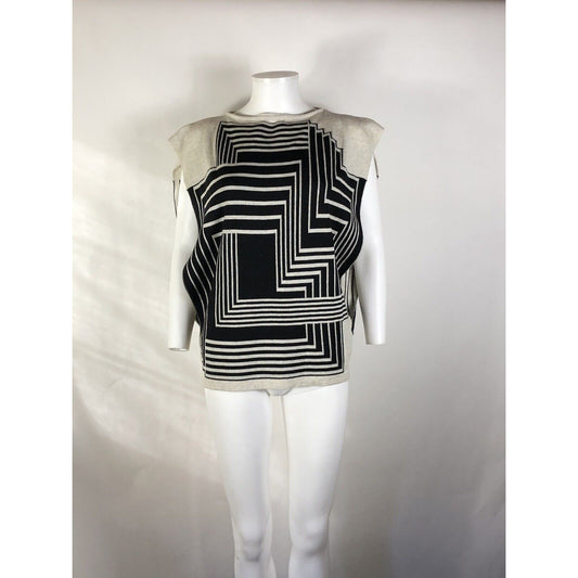 Rare Vtg Jean Paul Gaultier Black White Geometric Top S