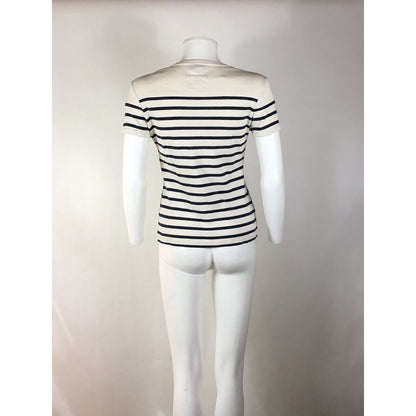 Rare Jean Paul Gaultier White & Black Striped Knit Top S