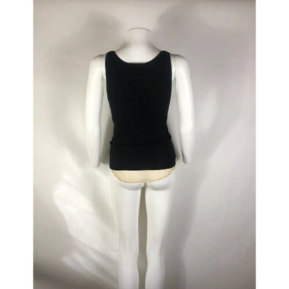 Rare Vtg Jean Paul Gaultier Black Corset Hook & Eye Tank Top M