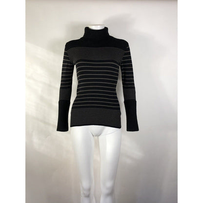 Rare Vtg Jean Paul Gaultier Black & Gray Striped Sweater S