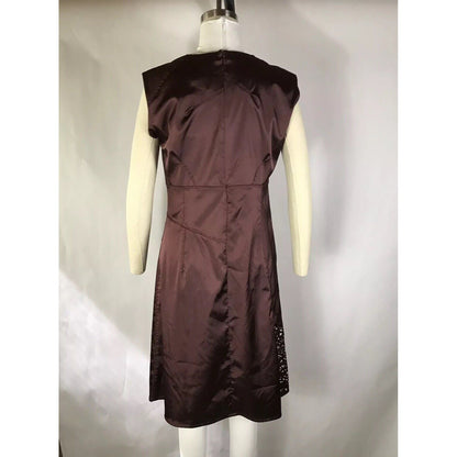 Rare Vtg Jean Paul Gaultier Laser Cut Maroon Dress S