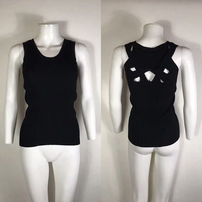 Rare Vtg Jean Paul Gaultier Black Cross Back Tank Top S