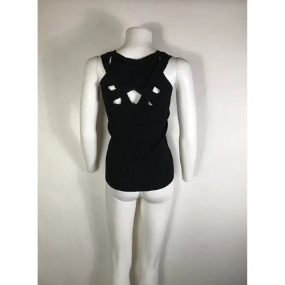 Rare Vtg Jean Paul Gaultier Black Cross Back Tank Top S