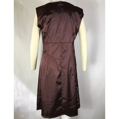 Rare Vtg Jean Paul Gaultier Laser Cut Maroon Dress S