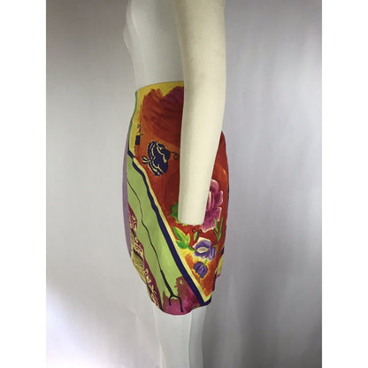 Rare Vtg Gianni Versace Multicolor Skirt 40 S