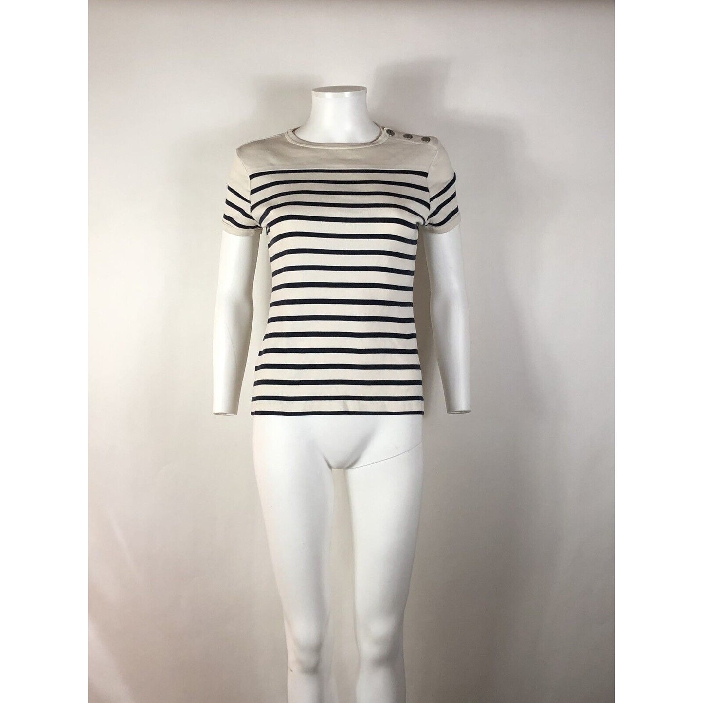 Rare Jean Paul Gaultier White & Black Striped Knit Top S