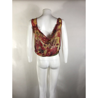 Rare Vtg Jean Paul Gaultier Pink Yellow Face Print Top S