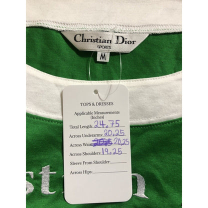 Rare Vtg Christian Dior Sports Green Logo Tee Shirt M