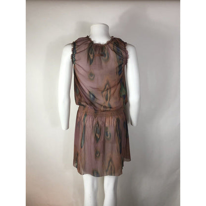 Rare Vtg Jean Paul Gaultier JPG Marble Print Sheer Mesh Dress