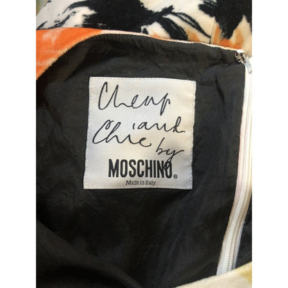 Rare Vtg Moschino Cheap & Chic Olive Oyl Print Velvet Dress S