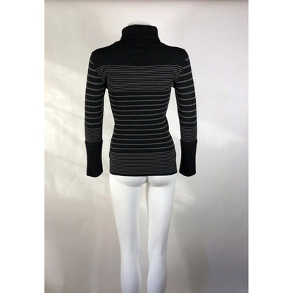 Rare Vtg Jean Paul Gaultier Black & Gray Striped Sweater S