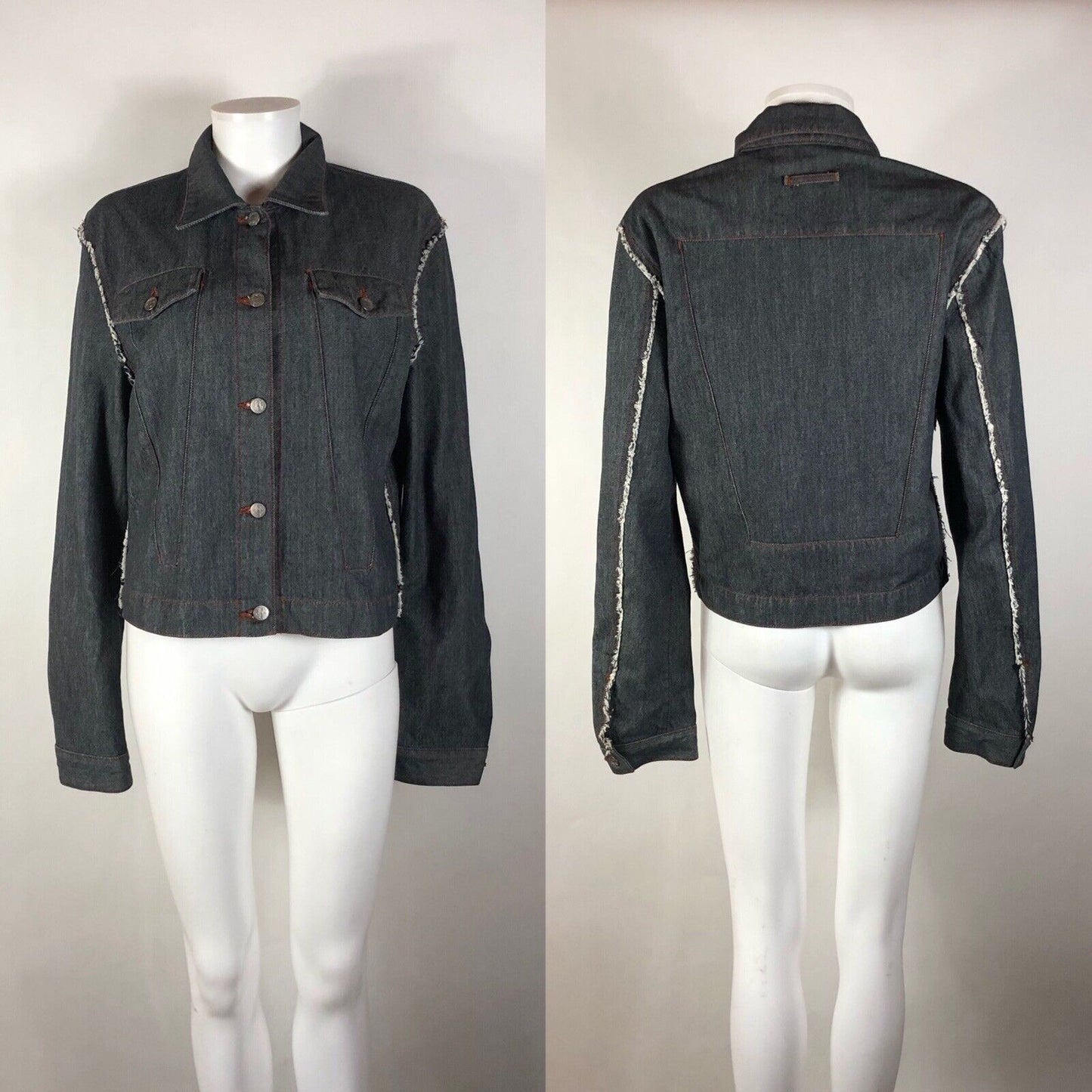 Rare Vtg Jean Paul Gaultier JPG Dark Gray Denim Jacket M