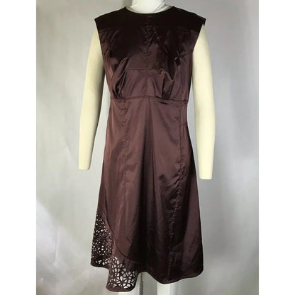 Rare Vtg Jean Paul Gaultier Laser Cut Maroon Dress S