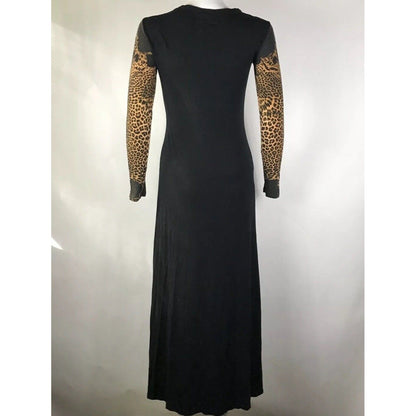 Rare Vtg Jean Paul Gaultier Leopard Sleeve Dress S/M
