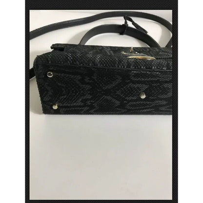 Rare Vtg Gianni Versace Black Snakeskin Medusa Bag