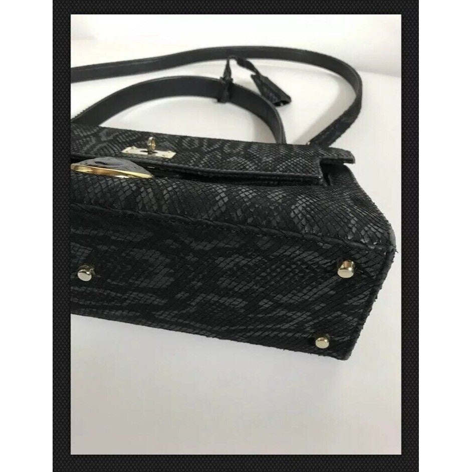 Rare Vtg Gianni Versace Black Snakeskin Medusa Bag