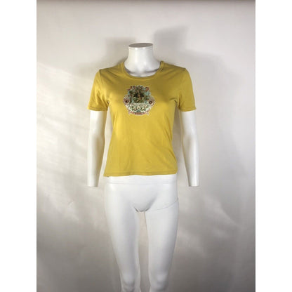 Rare Vtg Jean Paul Gaultier Classique Angel Print Yellow Top S