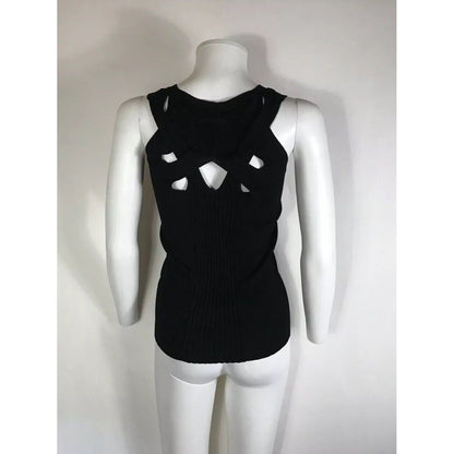 Rare Vtg Jean Paul Gaultier Black Cross Back Tank Top S