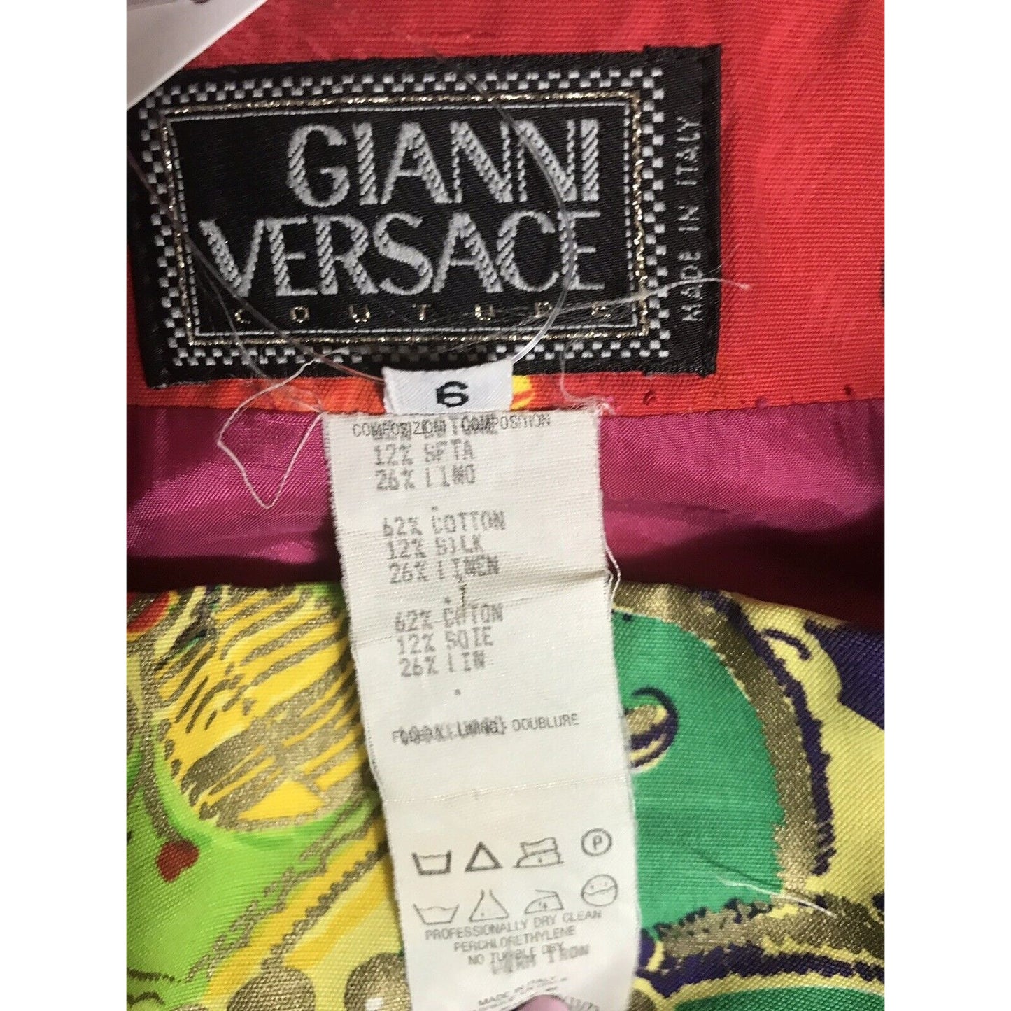 Rare Vtg Gianni Versace Multicolor Skirt 40 S