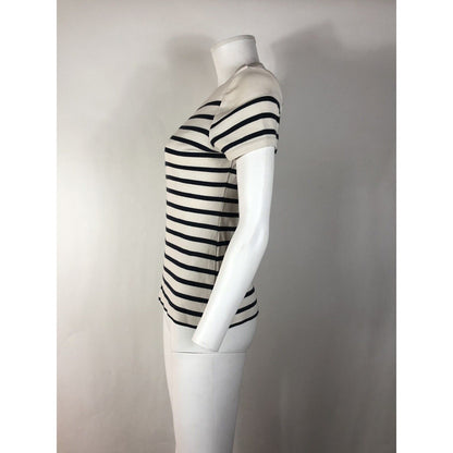 Rare Jean Paul Gaultier White & Black Striped Knit Top S