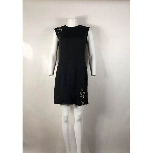 Rare Vtg Gianni Versace Black SS1994 Safety Pin Dress M