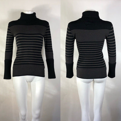 Rare Vtg Jean Paul Gaultier Black & Gray Striped Sweater S