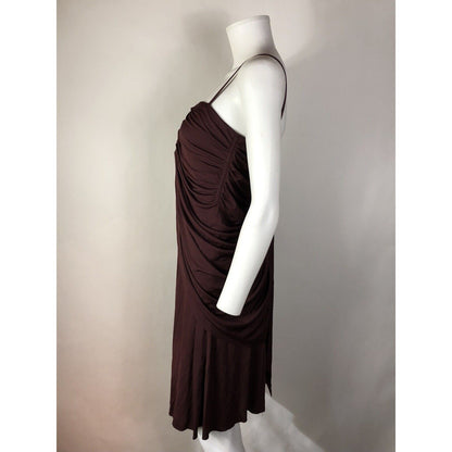 Rare Vtg Jean Paul Gaultier Burgundy Draped Dress S