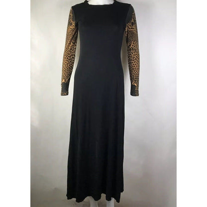 Rare Vtg Jean Paul Gaultier Leopard Sleeve Dress S/M