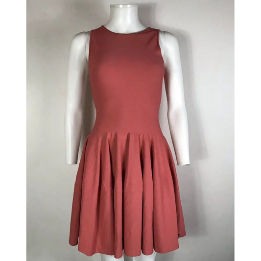 Rare Vtg Alexander McQueen Pink Flare Knit Dress XS